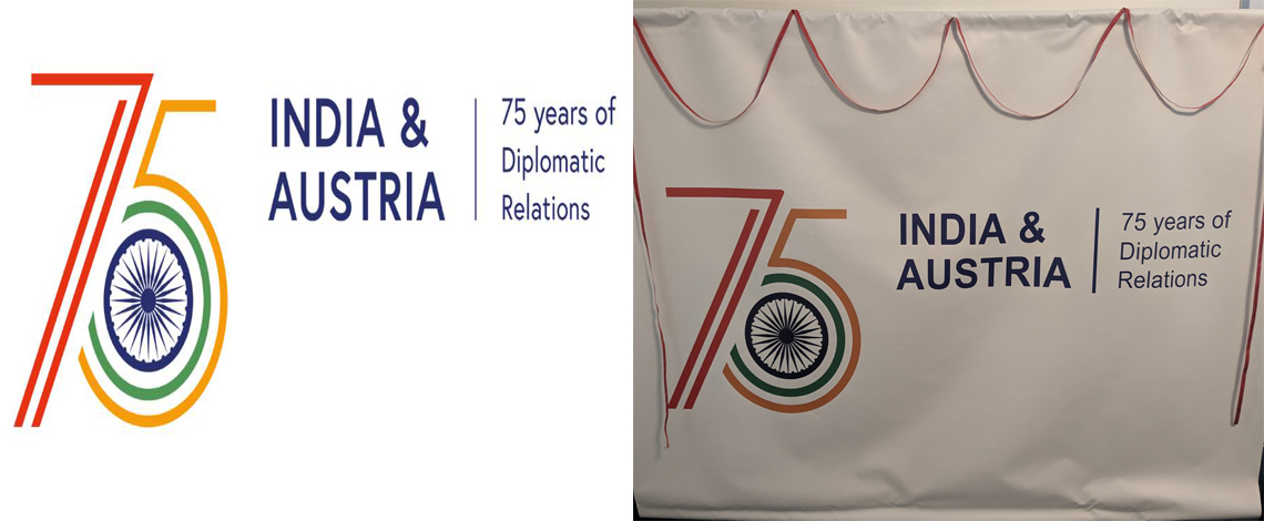 Special Anniversary Logo for 75th Years of Diplomatic Relations between India and Austria